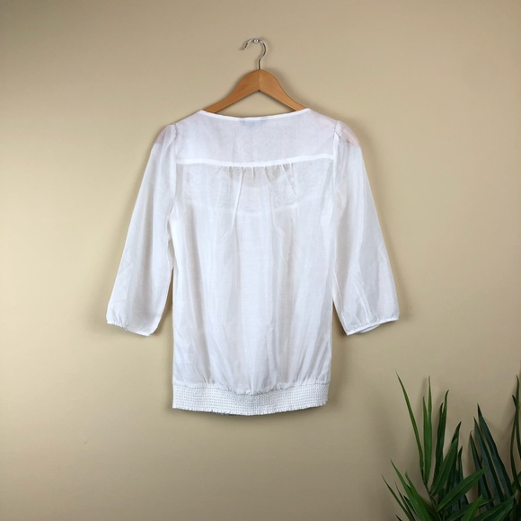 BOHO Cream Crochet Lace Top - Picture 2 of 4